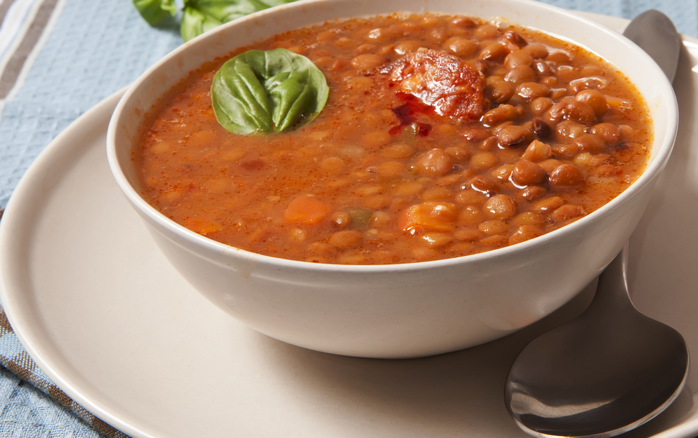 Bowl of lentil stew