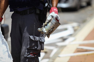 Remnants of a Hamas rocket that hit a house in Ashdod during the ceasefire. (Photo: Flash90)