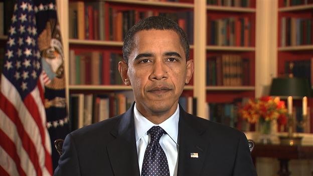 Obama during his weekly address to the nation