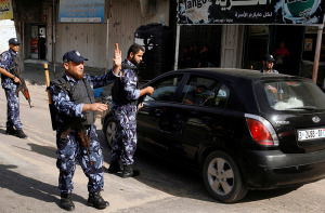 Hamas' police in action in Gaza. Photo: Abed Rahim Khatib/Flash90)