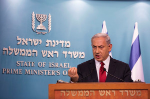 Prime Minister Netanyahu give a gives a statement to the media about recent terror attacks at the Prime Minister's office in Jerusalem on November 18, 2014. (Photo: Yonatan Sindel/Flash90)