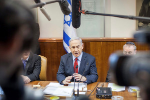 PM Netanyahu speaks during the weekly cabinet meeting, on Sunday, December 14, 2014. (Photo: Emil Salman/POOL)