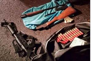 Weapons seized by Israeli security forces during the raids. (Photo: Shabak spokesman)