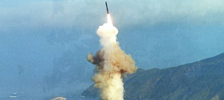 An intercontinental ballistic missile is test-launched. (Shutterstock)