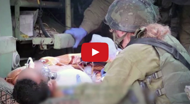 IDF assists wounded Syrian civilians. (Screenshot)