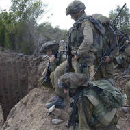 IDF forces view an exposed terror tunnel
