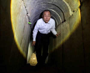 Ban Ki-moon in Hamas terror tunnel