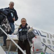 New immigrants from Ukraine arriving at Ben Gurion Airport