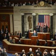 Israeli Prime Minister Benjamin Netanyahu addresses a joint meeting of Congress on March 03, 2015. (Amos Ben Gershom/ GPO)