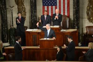 Israeli Prime Minister Benjamin Netanyahu addresses a joint meeting of Congress on March 03, 2015. (Amos Ben Gershom/ GPO)