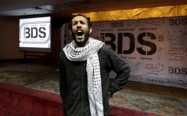 A BDS activist in Egypt. (AP/Amr Nabil)