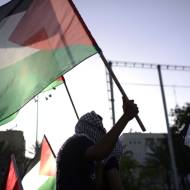 Arab Israelis take part in a rally in Tel Aviv.