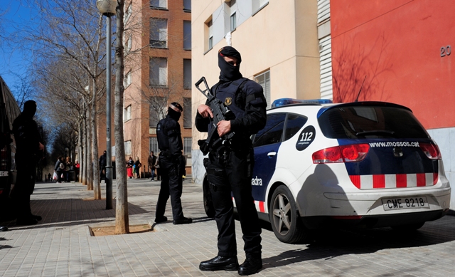 Spanish security forces during the raids