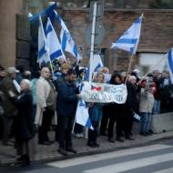 Czech wave the Israeli flag