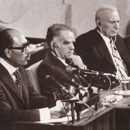 Egyptian President Anwar Sadat addresses the Israeli Knesset, November 1977. Photo: commons.wikimedia.org