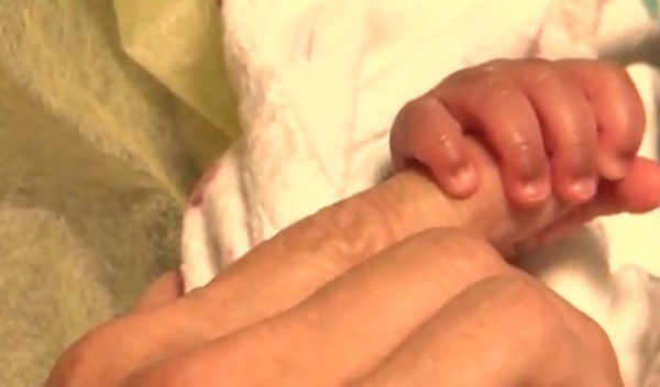 Hugging babies