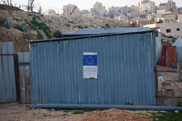 EU-funded illegal Palestinian construction.
