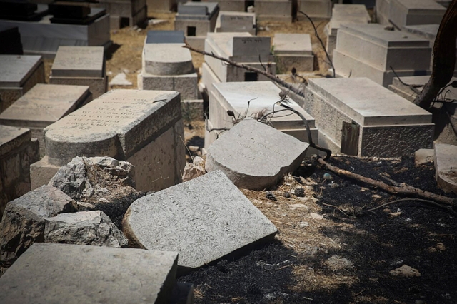Mount of Olives Palestinian vandalism