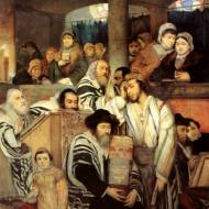 Jews praying on Yom Kippur