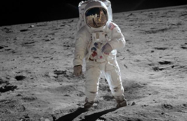 Buzz Aldrin on the moon