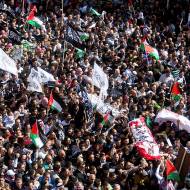 Mass funeral for terrorists in Hebron