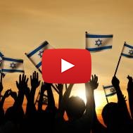 Waving Israeli flags