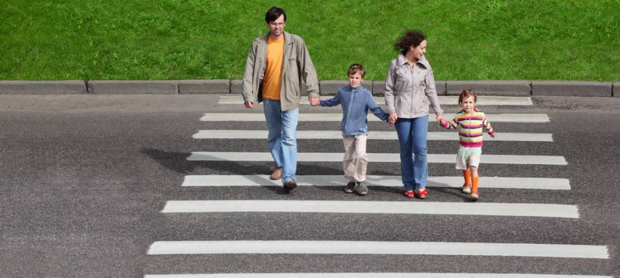 Children crossing street
