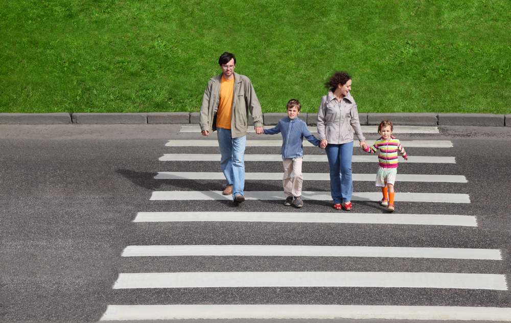 Children crossing street