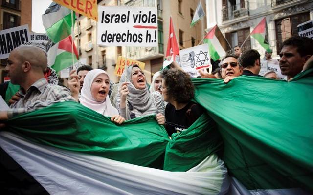 Anti-Israel demonstrators in Spain