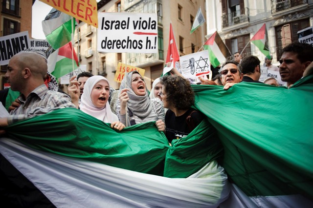 Anti-Israel demonstrators in Spain