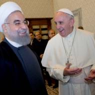 Pope Francis and Iranian President Hassan Rouhani