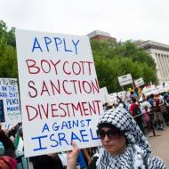 An anti-Israel demonstration in the U.S.