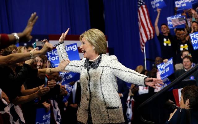 Democratic presidential candidate Hillary Clinton