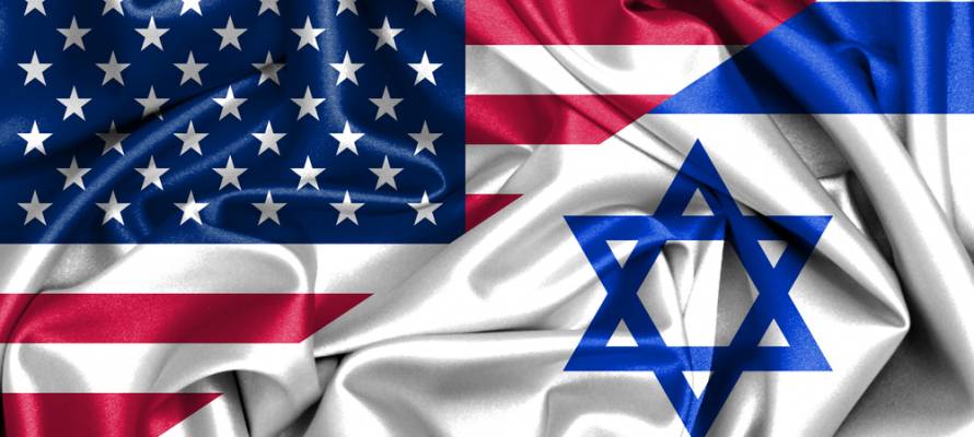 United States and Israeli flags