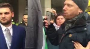 Max Blumenthal at anti-Israel protest in Washington outside AIPAC
