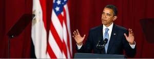 US President Barack Obama in 2009 delivers his famous Cairo speech, reaching out to the Palestinians and the Muslim world. (AP)