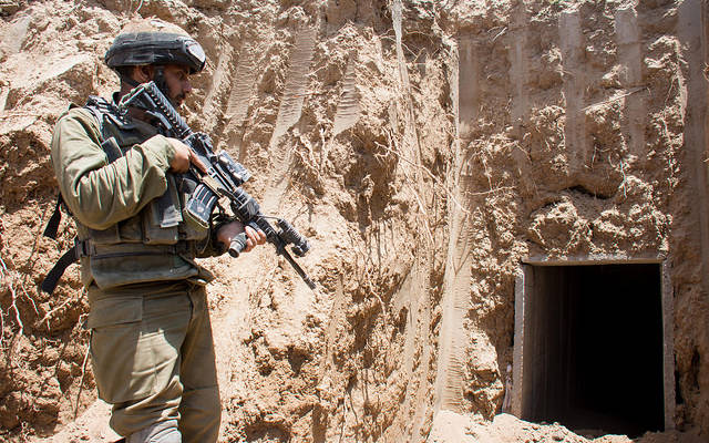 IDF forces expose a terror tunnel during Operation Protective Edge. (IDF)