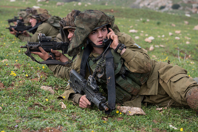 IDF forces training in the Golan Heights