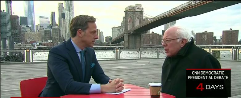 Bernie Sanders and CNN's Jake Tapper
