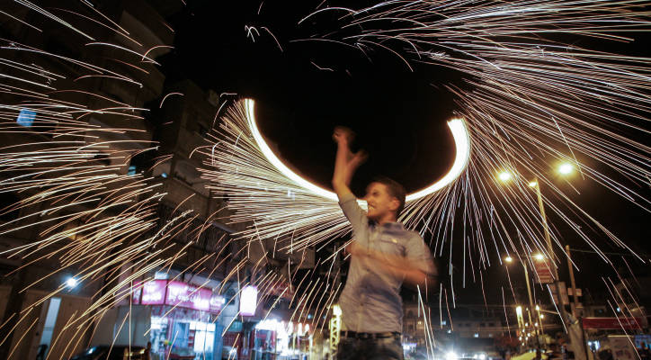 Palestinians celebrate