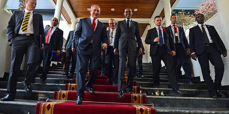 President of Rwanda Paul Kagame and Netanyahu