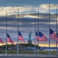 US flag half staff