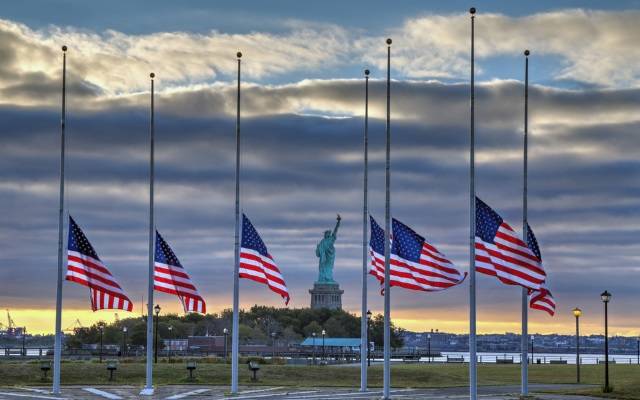 US flag half staff