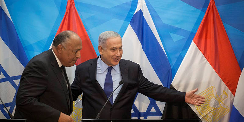 Netanyahu and Sameh Shoukry