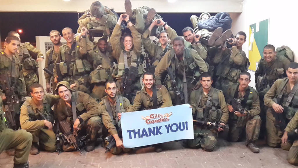 IDF soldier with Gili's Goodies