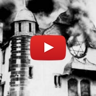 Synagoge of Siegen, Germany, burning during Kristallnacht