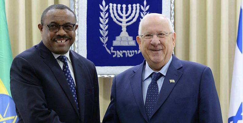 Ethiopian PM Hailemariam Desalegn and President Reuven Rivlin