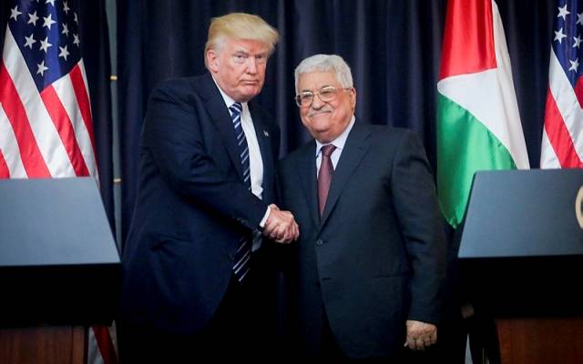 Palestinian leader Mahmoud Abbas and US president Donald Trump