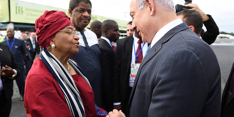 Netanyahu and Liberian President Ellen Johnson Sirleaf