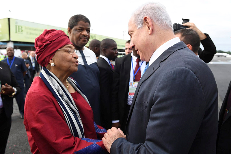 Netanyahu and Liberian President Ellen Johnson Sirleaf